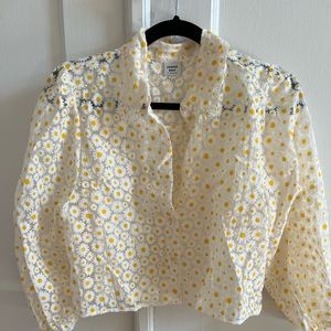 Aritzia cropped button down